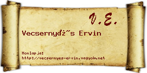 Vecsernyés Ervin névjegykártya